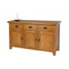 Country Oak 3 Door Fully Assembled 141cm Oak Sideboard - 20% Off Discount Code FLASH - 14
