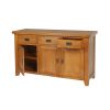 Country Oak 3 Door Fully Assembled 141cm Oak Sideboard - 20% Off Discount Code FLASH - 15