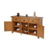 Country Oak 3 Door Fully Assembled 141cm Oak Sideboard - 20% Off Discount Code FLASH - 5