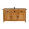Country Oak 3 Door Fully Assembled 141cm Oak Sideboard - 20% Off Discount Code FLASH - 6