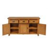 Country Oak 3 Door Fully Assembled 141cm Oak Sideboard - 20% Off Discount Code FLASH - 8