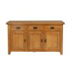 Country Oak 3 Door Fully Assembled 141cm Oak Sideboard - 20% Off Discount Code FLASH - 11
