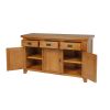Country Oak 3 Door Fully Assembled 141cm Oak Sideboard - 20% Off Discount Code FLASH - 12