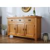 Country Oak 3 Door Fully Assembled 141cm Oak Sideboard - 20% Off Discount Code FLASH - 2