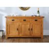 Country Oak 3 Door Fully Assembled 141cm Oak Sideboard - 20% Off Discount Code FLASH - 3