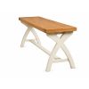 Country Oak 160cm Cream Painted Cross Leg Oak Dining Bench - 10% Off Discount Code SAVE - 6 Country Oak 160cm Cream Painted Cross Leg Oak Dining Bench - 10% Off Discount Code SAVE - 6