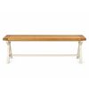 Country Oak 160cm Cream Painted Cross Leg Oak Dining Bench - 10% Off Discount Code SAVE - 5 Country Oak 160cm Cream Painted Cross Leg Oak Dining Bench - 10% Off Discount Code SAVE - 5
