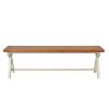 1.6m Cream Painted Cross Leg Oak Bench - £50 OFF FLASH SALE - 4 1.6m Cream Painted Cross Leg Oak Bench - £50 OFF FLASH SALE - 4