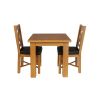 Country Oak 80cm Oak Table and 2 Grasmere Brown Leather Chair Set - SUMMER SALE - 5 Country Oak 80cm Oak Table and 2 Grasmere Brown Leather Chair Set - SUMMER SALE - 5