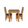 Country Oak 80cm Oak Table and 2 Windermere Brown Leather Chair Set - SUMMER SALE - 5 Country Oak 80cm Oak Table and 2 Windermere Brown Leather Chair Set - SUMMER SALE - 5