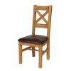 Windermere Cross Back Oak Dining Chair With Brown Leather Seat - 20% Off Discount Code FLASH - 3
