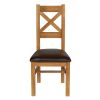 Windermere Cross Back Oak Dining Chair With Brown Leather Seat - 20% Off Discount Code FLASH - 4