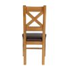 Windermere Cross Back Oak Dining Chair With Brown Leather Seat - 20% Off Discount Code FLASH - 6