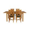 Country Oak 180cm Extending Oak Table and 4 Grasmere Brown Leather Seat Chair Set - SUMMER SALE - 4