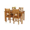 Country Oak 180cm Extending Oak Table and 4 Grasmere Timber Seat Chair Set - 8 Country Oak 180cm Extending Oak Table and 4 Grasmere Timber Seat Chair Set - 8