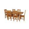 Country Oak 180cm Extending Oak Table and 6 Grasmere Timber Seat Chair Set - 2 Country Oak 180cm Extending Oak Table and 6 Grasmere Timber Seat Chair Set - 2
