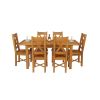 Country Oak 180cm Extending Oak Table and 6 Grasmere Timber Seat Chair Set - 5 Country Oak 180cm Extending Oak Table and 6 Grasmere Timber Seat Chair Set - 5