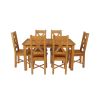 Country Oak 180cm Extending Oak Table and 6 Grasmere Timber Seat Chair Set - 8 Country Oak 180cm Extending Oak Table and 6 Grasmere Timber Seat Chair Set - 8