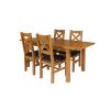 Country Oak 180cm Extending Oak Table and 4 Windermere Brown Leather Seat Chair Set - 2 Country Oak 180cm Extending Oak Table and 4 Windermere Brown Leather Seat Chair Set - 2