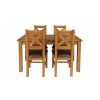 Country Oak 180cm Extending Oak Table and 4 Windermere Brown Leather Seat Chair Set - 3 Country Oak 180cm Extending Oak Table and 4 Windermere Brown Leather Seat Chair Set - 3