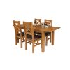 Country Oak 180cm Extending Oak Table and 4 Windermere Brown Leather Seat Chair Set - 5 Country Oak 180cm Extending Oak Table and 4 Windermere Brown Leather Seat Chair Set - 5