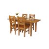 Country Oak 180cm Extending Oak Table and 4 Windermere Timber Seat Chair Set - 4 Country Oak 180cm Extending Oak Table and 4 Windermere Timber Seat Chair Set - 4