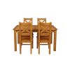 Country Oak 180cm Extending Oak Table and 4 Windermere Timber Seat Chair Set - 6 Country Oak 180cm Extending Oak Table and 4 Windermere Timber Seat Chair Set - 6