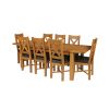 Country Oak 230cm Extending Oak Table and 8 Grasmere Brown Leather Seat Chair Set - SUMMER SALE - 2 Country Oak 230cm Extending Oak Table and 8 Grasmere Brown Leather Seat Chair Set - SUMMER SALE - 2