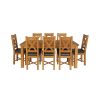 Country Oak 230cm Extending Oak Table and 8 Grasmere Brown Leather Seat Chair Set - SUMMER SALE - 3 Country Oak 230cm Extending Oak Table and 8 Grasmere Brown Leather Seat Chair Set - SUMMER SALE - 3
