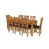 Country Oak 230cm Extending Oak Table and 8 Grasmere Brown Leather Seat Chair Set - SUMMER SALE - 5 Country Oak 230cm Extending Oak Table and 8 Grasmere Brown Leather Seat Chair Set - SUMMER SALE - 5
