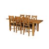Country Oak 230cm Extending Oak Table and 8 Grasmere Brown Leather Seat Chair Set - SUMMER SALE - 8 Country Oak 230cm Extending Oak Table and 8 Grasmere Brown Leather Seat Chair Set - SUMMER SALE - 8
