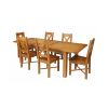 Country Oak 230cm Extending Oak Table and 6 Grasmere Timber Seat Chair Set - 2 Country Oak 230cm Extending Oak Table and 6 Grasmere Timber Seat Chair Set - 2
