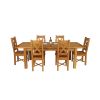 Country Oak 230cm Extending Oak Table and 6 Grasmere Timber Seat Chair Set - 7 Country Oak 230cm Extending Oak Table and 6 Grasmere Timber Seat Chair Set - 7