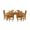 Country Oak 230cm Extending Oak Table and 6 Grasmere Timber Seat Chair Set - 8 Country Oak 230cm Extending Oak Table and 6 Grasmere Timber Seat Chair Set - 8