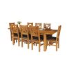 Country Oak 230cm Extending Oak Table and 8 Windermere Brown Leather Seat Chair Set - 2 Country Oak 230cm Extending Oak Table and 8 Windermere Brown Leather Seat Chair Set - 2