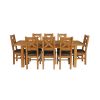 Country Oak 230cm Extending Oak Table and 8 Windermere Brown Leather Seat Chair Set - 5 Country Oak 230cm Extending Oak Table and 8 Windermere Brown Leather Seat Chair Set - 5