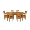 Country Oak 230cm Extending Oak Table and 6 Windermere Timber Seat Chair Set - 3 Country Oak 230cm Extending Oak Table and 6 Windermere Timber Seat Chair Set - 3