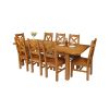 Country Oak 230cm Extending Oak Table and 8 Windermere Timber Seat Chair Set - 6 Country Oak 230cm Extending Oak Table and 8 Windermere Timber Seat Chair Set - 6