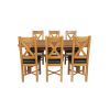 Country Oak 230cm Cross Leg Oval Table and 6 Grasmere Brown Leather Chairs - 3 Country Oak 230cm Cross Leg Oval Table and 6 Grasmere Brown Leather Chairs - 3