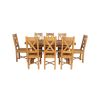 Country Oak 230cm Cross Leg Oval Table and 8 Grasmere Timber Seat Chairs - 5 Country Oak 230cm Cross Leg Oval Table and 8 Grasmere Timber Seat Chairs - 5