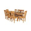 Country Oak 230cm Cross Leg Oval Table and 8 Grasmere Timber Seat Chairs - 2 Country Oak 230cm Cross Leg Oval Table and 8 Grasmere Timber Seat Chairs - 2
