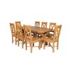 Country Oak 230cm Cross Leg Oval Table and 8 Grasmere Timber Seat Chairs - 6 Country Oak 230cm Cross Leg Oval Table and 8 Grasmere Timber Seat Chairs - 6