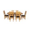 Country Oak 230cm Cross Leg Oval Table and 6 Windermere Brown Leather Chairs - 3 Country Oak 230cm Cross Leg Oval Table and 6 Windermere Brown Leather Chairs - 3