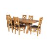 Country Oak 230cm Cross Leg Oval Table and 6 Windermere Brown Leather Chairs - 7 Country Oak 230cm Cross Leg Oval Table and 6 Windermere Brown Leather Chairs - 7