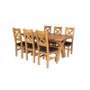 Country Oak 230cm Cross Leg Oval Table and 6 Windermere Brown Leather Chairs - 9 Country Oak 230cm Cross Leg Oval Table and 6 Windermere Brown Leather Chairs - 9