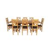 Country Oak 230cm Cross Leg Oval Table and 8 Windermere Brown Leather Chairs - 3 Country Oak 230cm Cross Leg Oval Table and 8 Windermere Brown Leather Chairs - 3
