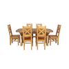 Country Oak 230cm Cross Leg Oval Table and 6 Windermere Timber Seat Chairs - 3 Country Oak 230cm Cross Leg Oval Table and 6 Windermere Timber Seat Chairs - 3