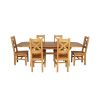Country Oak 230cm Cross Leg Oval Table and 6 Windermere Timber Seat Chairs - 4 Country Oak 230cm Cross Leg Oval Table and 6 Windermere Timber Seat Chairs - 4