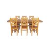 Country Oak 230cm Cross Leg Oval Table and 6 Windermere Timber Seat Chairs - 5 Country Oak 230cm Cross Leg Oval Table and 6 Windermere Timber Seat Chairs - 5
