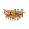 Country Oak 230cm Cross Leg Oval Table and 6 Windermere Timber Seat Chairs - 2 Country Oak 230cm Cross Leg Oval Table and 6 Windermere Timber Seat Chairs - 2